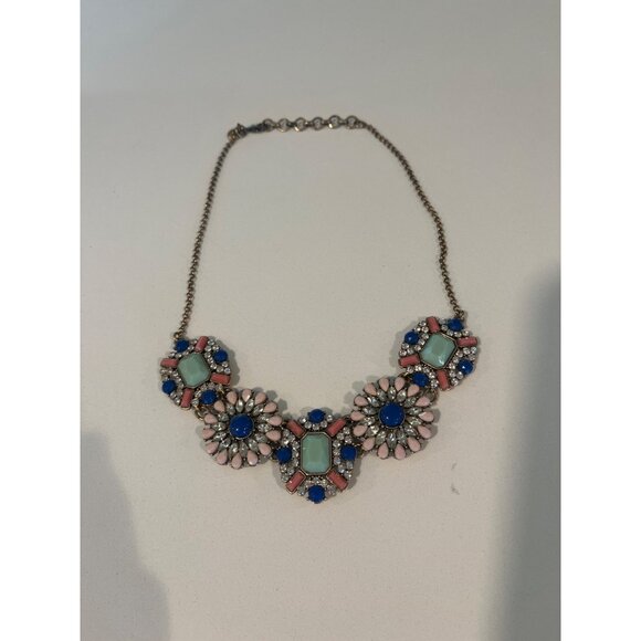 J.Crew  Jewelry  Necklace With Multicolor Gemstone Accents On Gold-Tone Chain - Picture 1 of 5